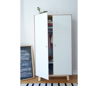 Merlin Wardrobe White/Birch - Oeuf NYC